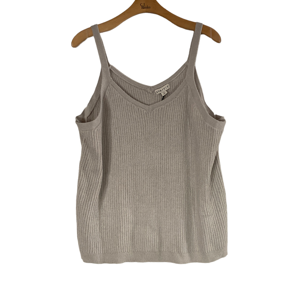 Ava & Viv Gray Knit Tank Size 4XL